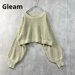Gleam 透かし編み　ボリューム　やわからニット　長袖　ベージュ　春秋冬のサムネイル