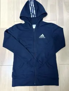 adidas ネイビー フルジップパーカー - メルカリ
