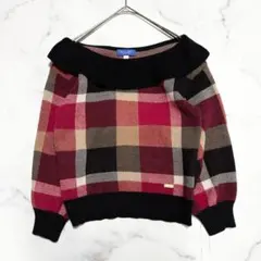✨未使用✨ ブルーレーベルクレストブリッジ　総柄チェックセーターM