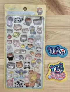 正規品　あにまる　ボンボンドロップシール エンジェルブルー　ワッペンセット