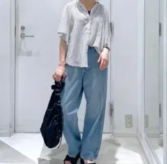 GLOBAL WORK ストライプ柄シャツ M