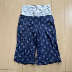 マタニティ パンツ ネイビー 総柄　ステテコ