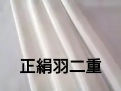 4-18-3 着物ハギレ正絹羽二重【白】はぎれリメイク用　古布