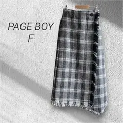 【PAGEBOY新品未使用】ページボーイ　ウールチェックラップスカート　F