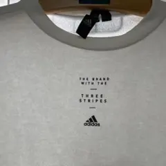 adidas ホワイト トレーナー ストライプ⭐︎オーバーサイズ