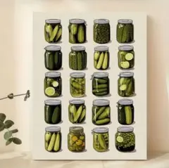 ポスター　インテリア　アート　ミッドセンチュリー　北欧　ピクルス　カフェ　A3