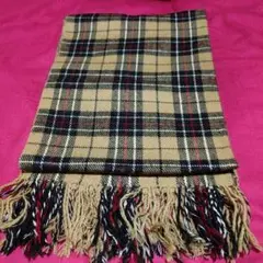 ✨⑥ババーリーチェック柄、ストール、マフラー兼用、フリンジ10cm