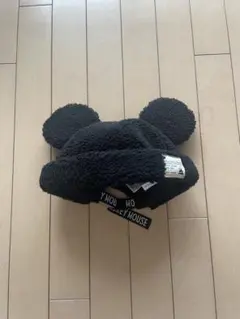 ミッキーマウス 耳付きボア帽子
