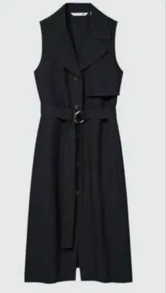 ブラックノースリーブロングベスト