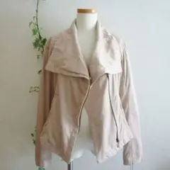 スエード素材ライダースジャケット《ピンク/Ｌサイズ》