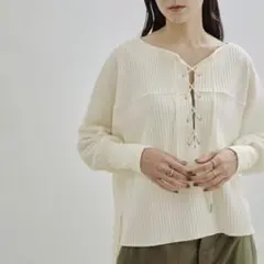 【新品】アダムエロペ　レースアップビッグワッフルプルオーバー