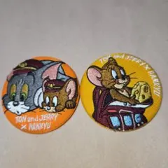 トムとジェリー × 阪急電車 刺繍缶バッジ 2個