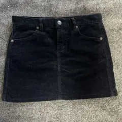 ベロア黒スカート　ミニスカート　マイクロミニ　黒ベロア　Y2K 平成ギャル