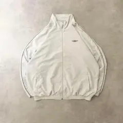 90s古着adidasナイロンジャケット刺繍口ゴフルジップホワイトDB421 