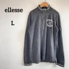 古着 レトロ ellesse エレッセ ハーフジップ スウェットニット 上着 Ｌのサムネイル