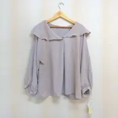 ◉新品◉Lunacion ルナシオン ビッグカラー 2way ブラウス グレーMのサムネイル