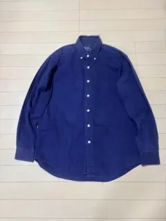 【USA製】90s ポロラルフローレン BDシャツ 長袖 パープル Lサイズのサムネイル