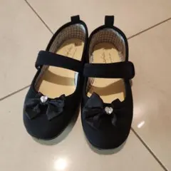 黒 リボン付き フォーマルシューズ 20cm