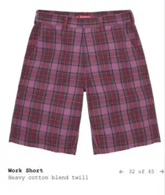 Supreme Work Shorts Black Plaid 30インチ - メルカリ