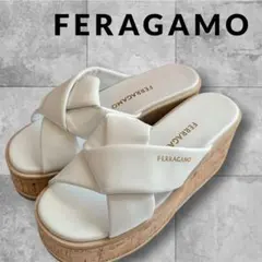新品未使用★FERRAGAMO フェラガモ 25cm ホワイト 厚底 ウェッジのサムネイル