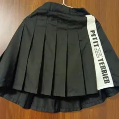 PETIT TERRIER 黒 プリーツスカート 160
