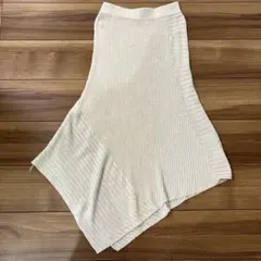 【美品】ZARA ロングスカート 涼しげニット 変形 個性的 リブ編み