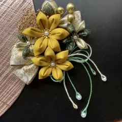 つまみ細工髪飾り355 成人式 結婚式 卒業式 和装髪飾り