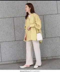 神戸レタス　いーちゃんコラボブラウス　春　ブラウス　羽織り　M イエロー