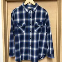 60s vintage オンブレチェックシャツ シャドーチェック ブルー - メルカリ