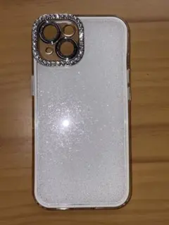 ラメ入りホワイトiPhone14ケース