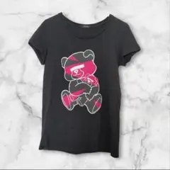 アンダーカバー 半袖 Tシャツ 黒 目隠し クマ プリントのサムネイル