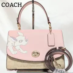 美品◎COACH 101匹わんちゃん 2wayショルダーバッグ PVC ピンク