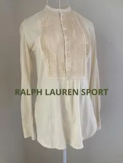 アイボリー プリーツ 長袖シャツ