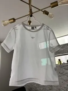 adidas メッシュ トップス 화이트
