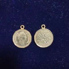 カナダ 1セントコイン チャーム 2個セット ペンダントトップ ネックレス