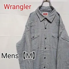 J103【US輸入】Wrangler(ラングラー)　長袖シャツ【М】水色チェック