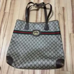 GUCCI オールドグッチ GG柄 トートバッグ シェリーライン