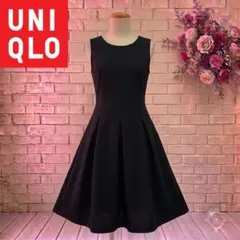 【美品】 UNIQLO ユニクロ ドレープ ノースリーブ ワンピース　フェミニン