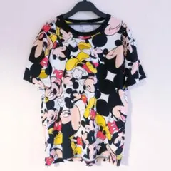 日本未発売　ディズニー ミッキー 総柄 Tシャツ　ユニセックス