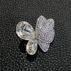 SWAROVSKIスワロフスキー クリスタル蝶ブローチ バタフライ ピンク