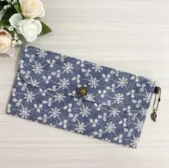 【花柄デニムレース柄 マスクケースor通帳ケース】女性 誕生日プレゼント 母の日