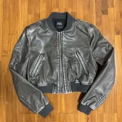 ZARA ミニ丈レザージャケットXSのサムネイル