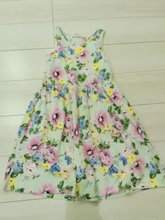 H&M フラワープリント ノースリーブワンピース 134/140