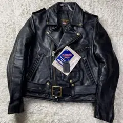 タグ付き・美品✨バンソン ダブルライダースジャケット レザー C2 38 黒