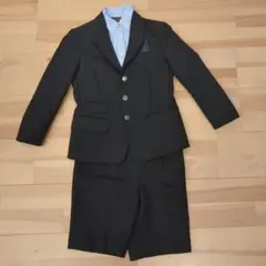 黒のフォーマルスーツ 120cm 水色シャツ付き