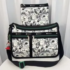 レスポートサック ミッフィー 花柄 ショルダーバック ポーチ ネイビー LeSportsac（レスポートサック）の「DELUXE EVERYDAY BAG ミッフィー