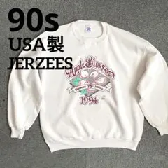 90s USA製 JERZEES フラワープリント スウェットトレーナー 肉厚