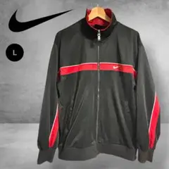 90s vintageナイキ スウッシュ 刺繍 ジャージ トラック ジャケットＬ