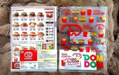 新品★ドムドムハンバーガーどむぞうくんクリアファイルメニュー表デザインのサムネイル