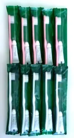 【10本】歯ブラシ　ホテルアメニティ　使い捨て歯ブラシ（歯磨き粉付）